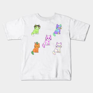 Kitties Sticker Pack 4 Kids T-Shirt